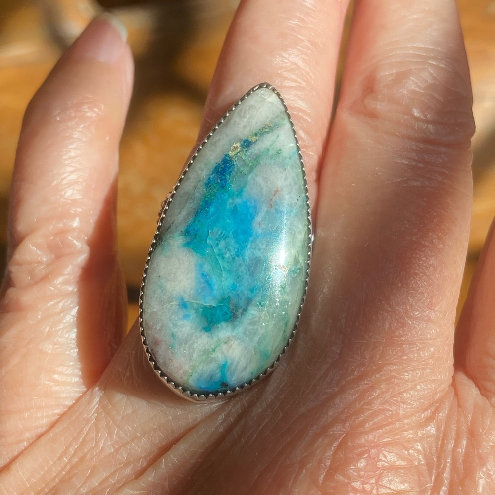 Arizona Chrysocolla Sterling Ring - Picture 8 of 10
